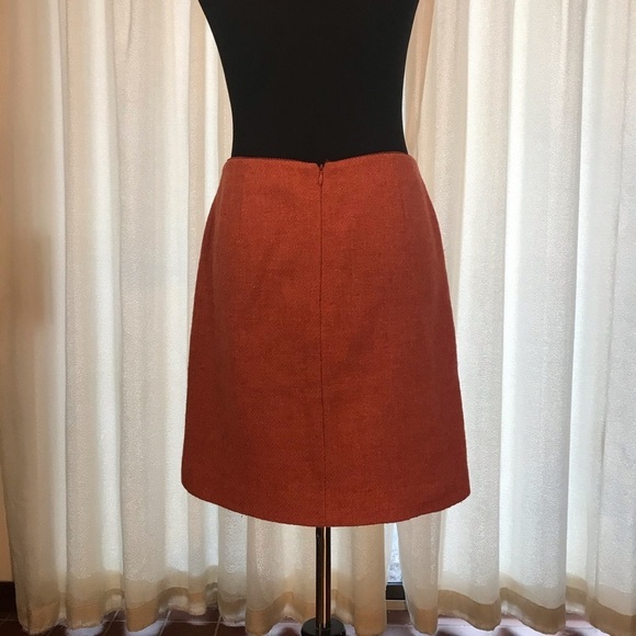 Vintage 90s Ann Taylor Wool Skirt Coral 6 Petite - Picture 5 of 9